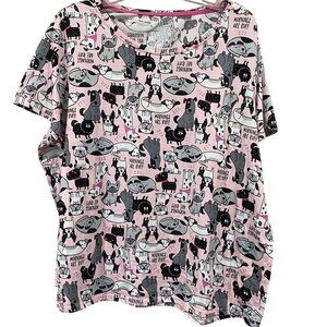 🐾 Secret Treasures “Mornings Are Ruff” Dog Print PJ Top XL (16–18) — So Soft!